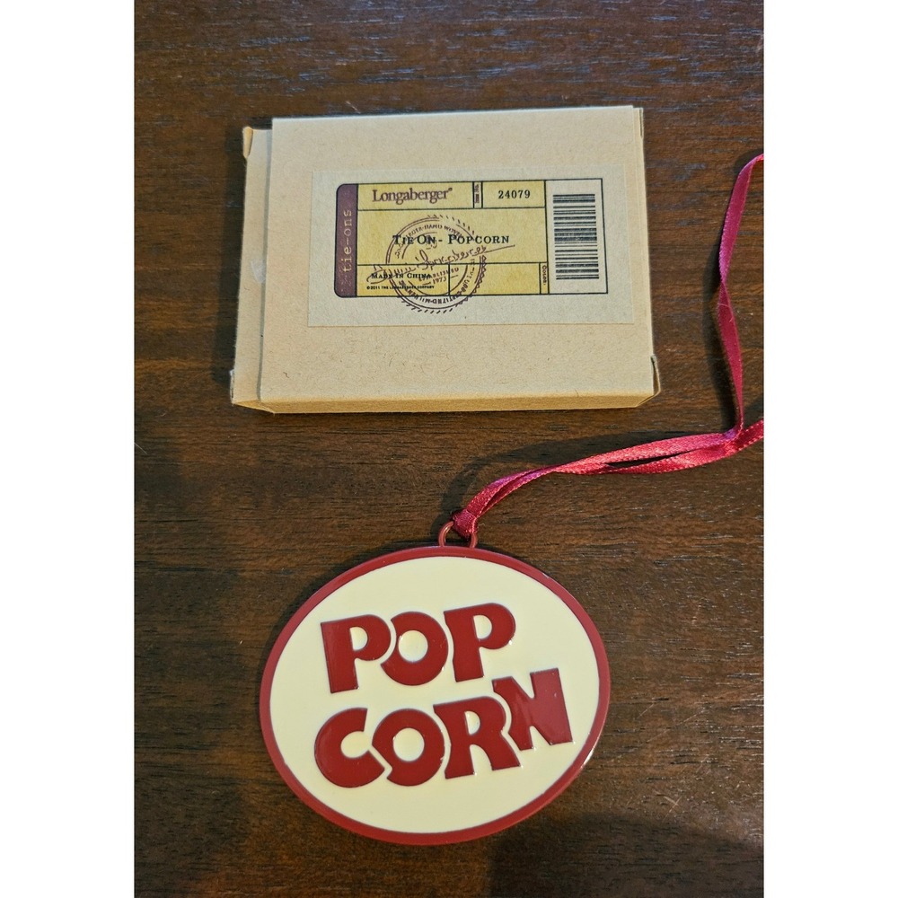 Longaberger Popcorn Basket Tie-On New in box